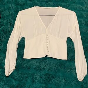 White Abercrombie and fitch top with buttons.